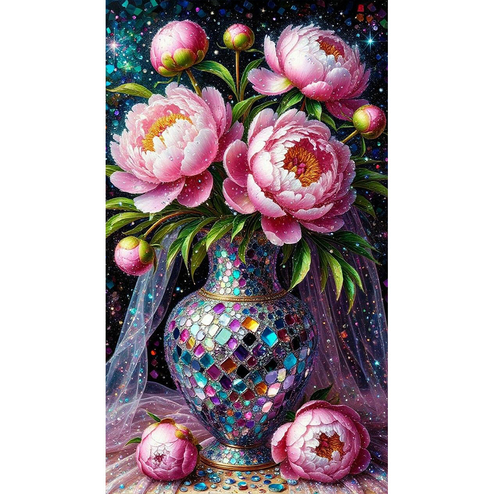Vase And Flower - Full Round Drill Diamond Painting 40*70CM