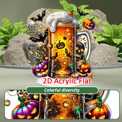 2D Flat Halloween DIY Diamond Painting 5D Desktop Ornaments Kit for Home Decor