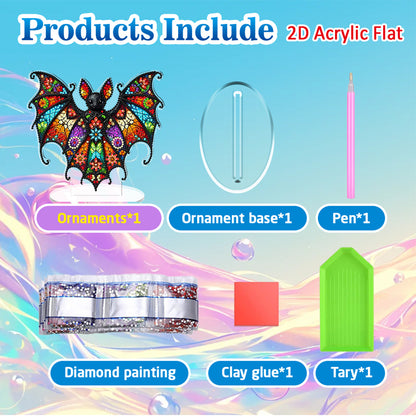 2D Flat Halloween DIY Diamond Painting 5D Desktop Ornaments Kit for Home Decor