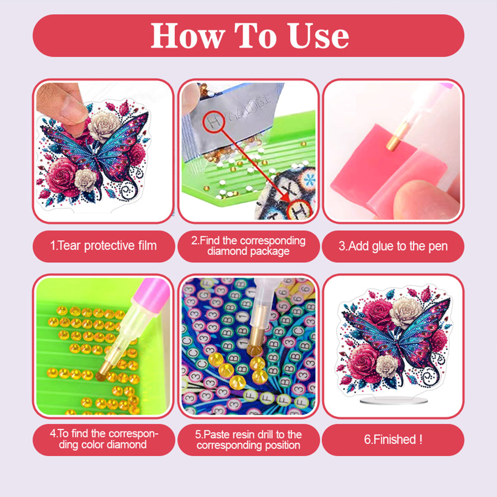 2D Flat Halloween DIY Diamond Painting 5D Desktop Ornaments Kit for Home Decor