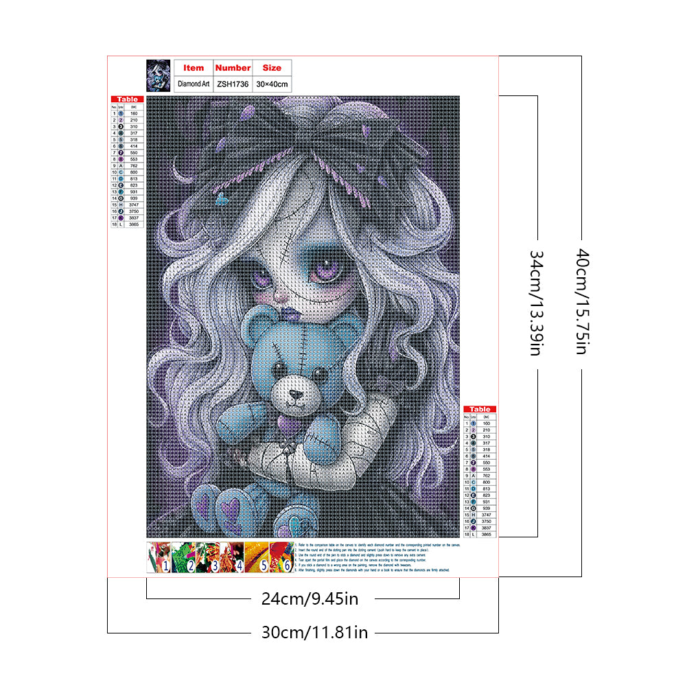 Dark Girl - Full Round Drill Diamond Painting 30*40CM