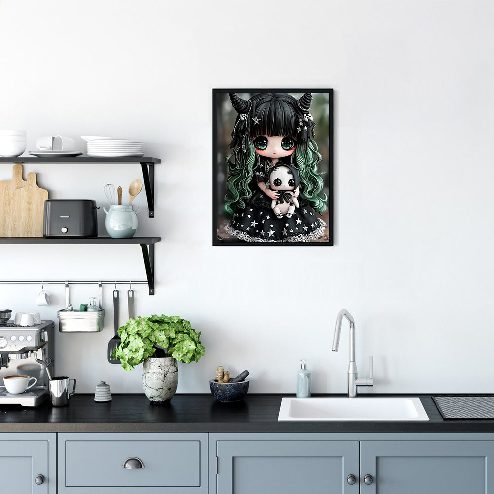 Dark Girl - Full Round Drill Diamond Painting 30*40CM