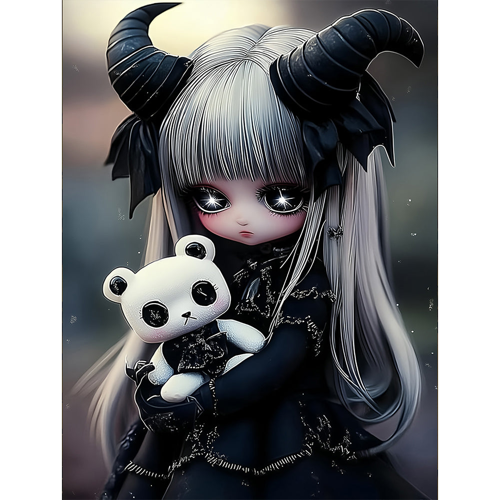 Dark Girl - Full Round Drill Diamond Painting 30*40CM