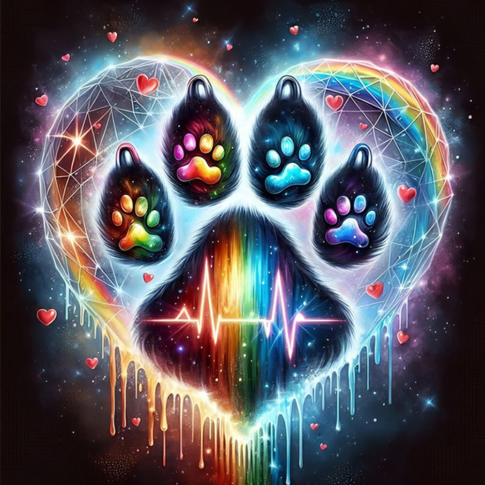 Cute Footprints - Full Round Drill Diamond Painting 30*30CM