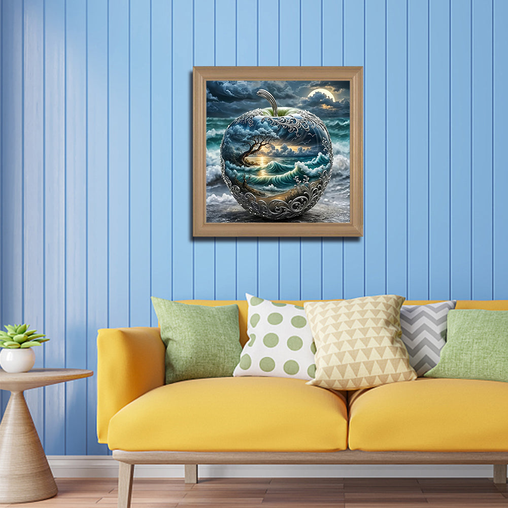 Crystal Apple On Seaside - Full Round Drill Diamond Painting 40*40CM
