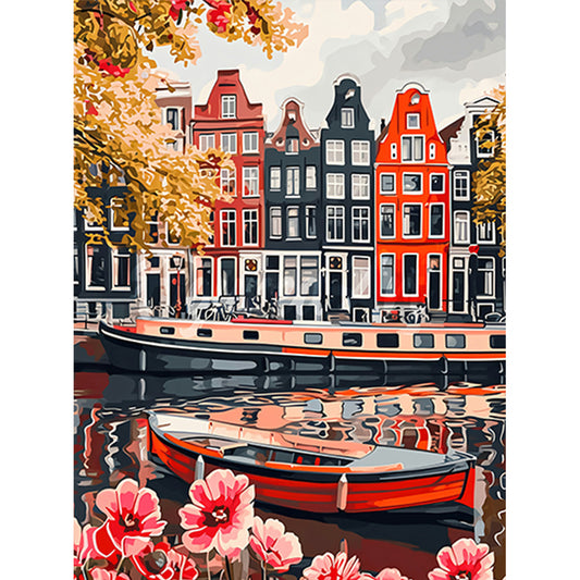 City Street - Full Round Drill Diamond Painting 40*50CM