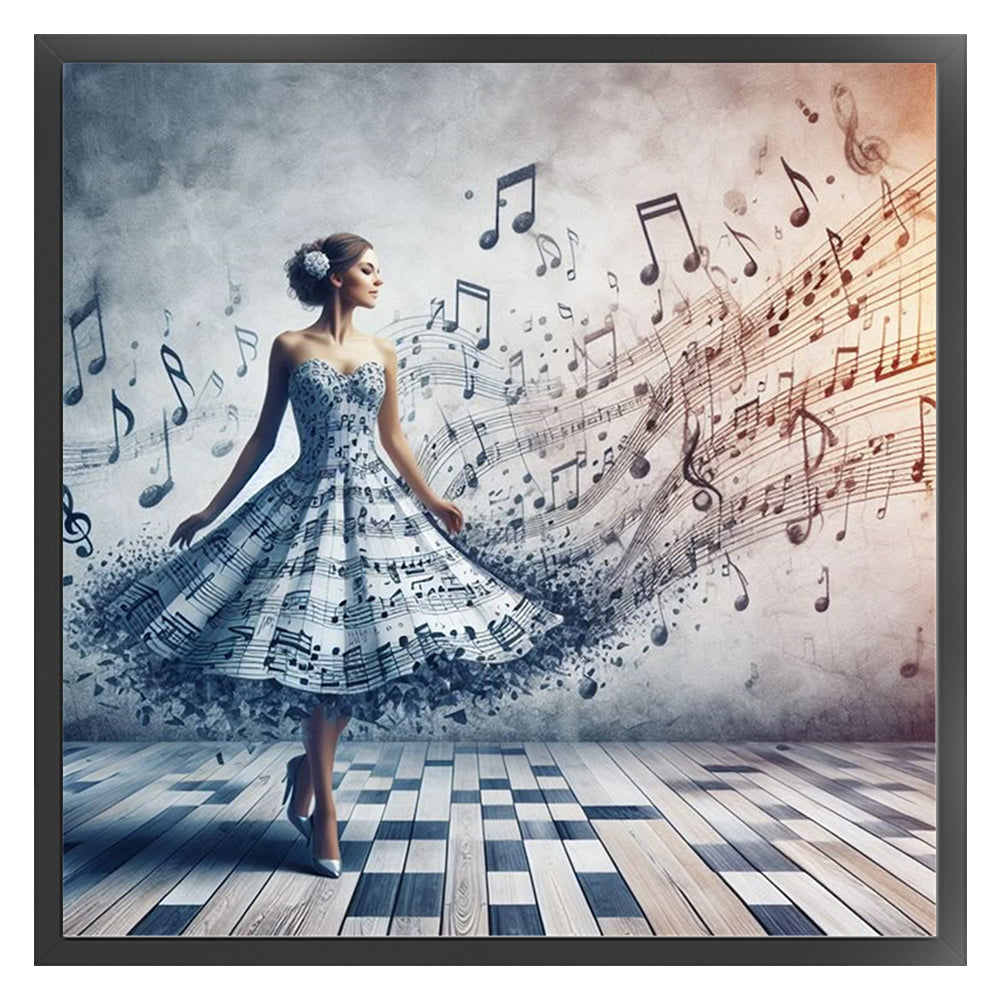 Score Skirt Girl - 11CT Stamped Cross Stitch 50*50CM