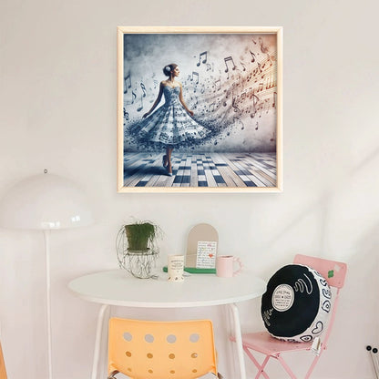 Score Skirt Girl - 11CT Stamped Cross Stitch 50*50CM