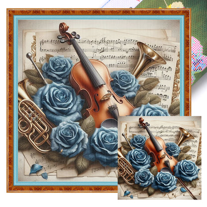 Violin - 11CT Stamped Cross Stitch 50*50CM