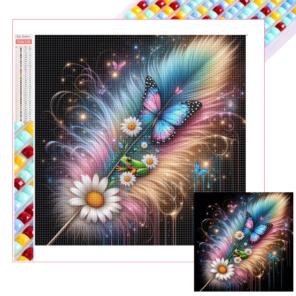 Feather Butterfly - Full Square Drill Diamond Painting 30*30CM