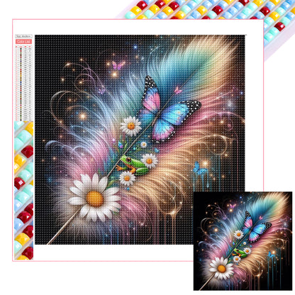 Feather Butterfly - Full Square Drill Diamond Painting 30*30CM