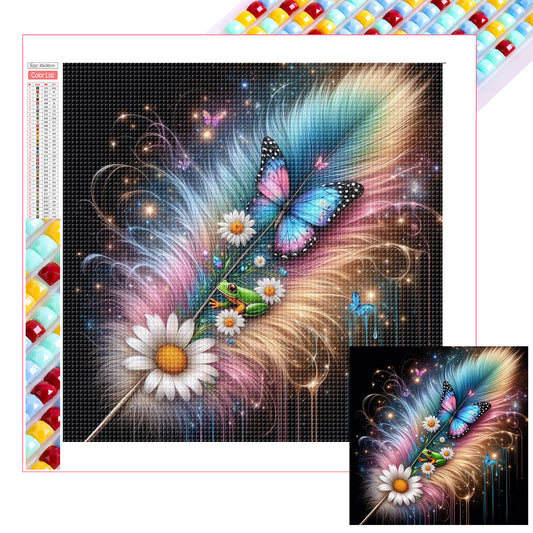 Feather Butterfly - Full Square Drill Diamond Painting 30*30CM