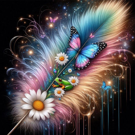 Feather Butterfly - Full Square Drill Diamond Painting 30*30CM