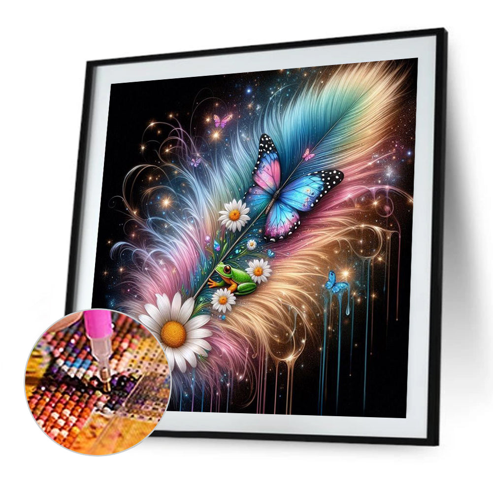 Feather Butterfly - Full Square Drill Diamond Painting 30*30CM