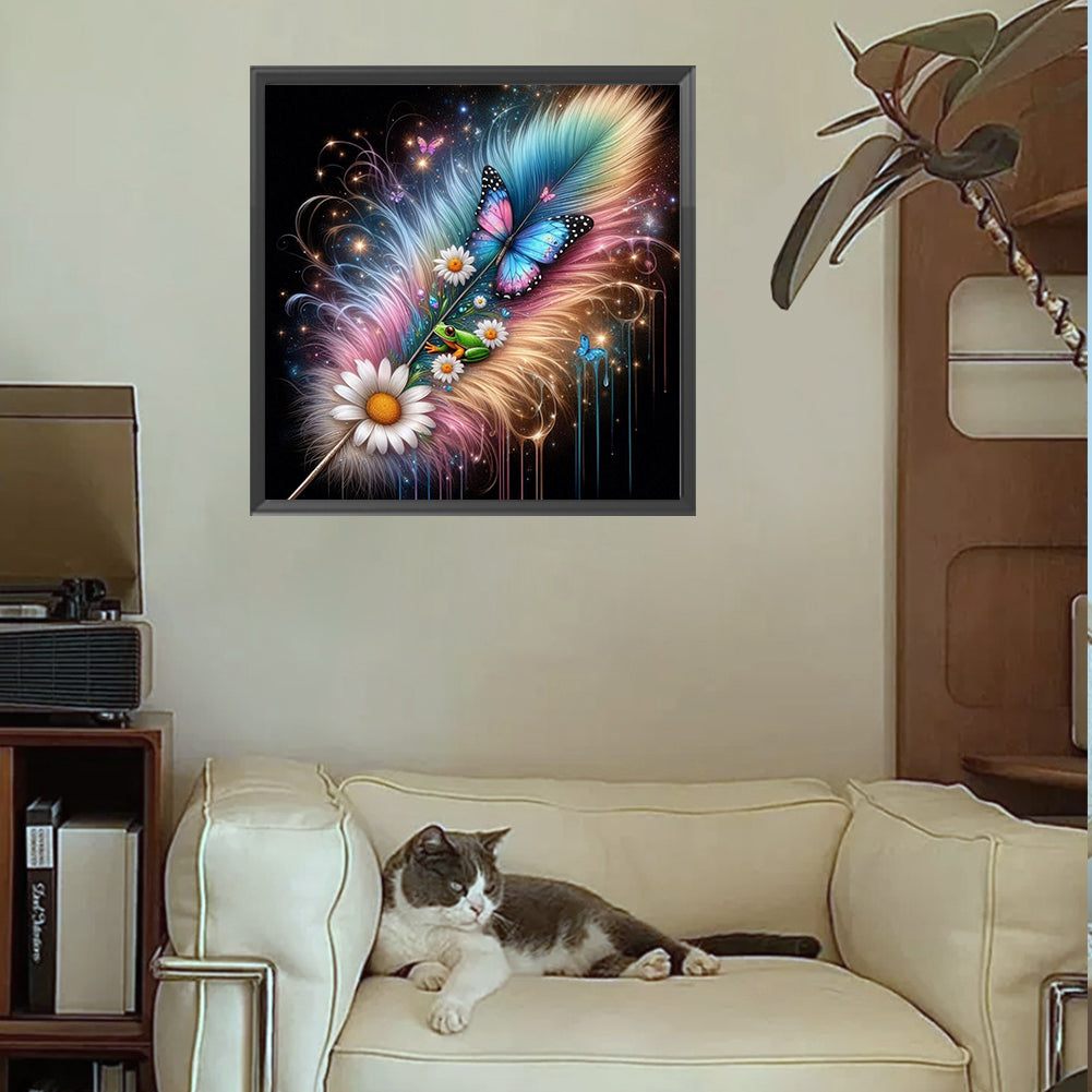 Feather Butterfly - Full Square Drill Diamond Painting 30*30CM