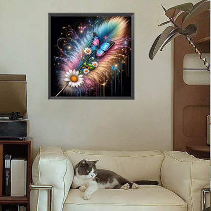 Feather Butterfly - Full Square Drill Diamond Painting 30*30CM