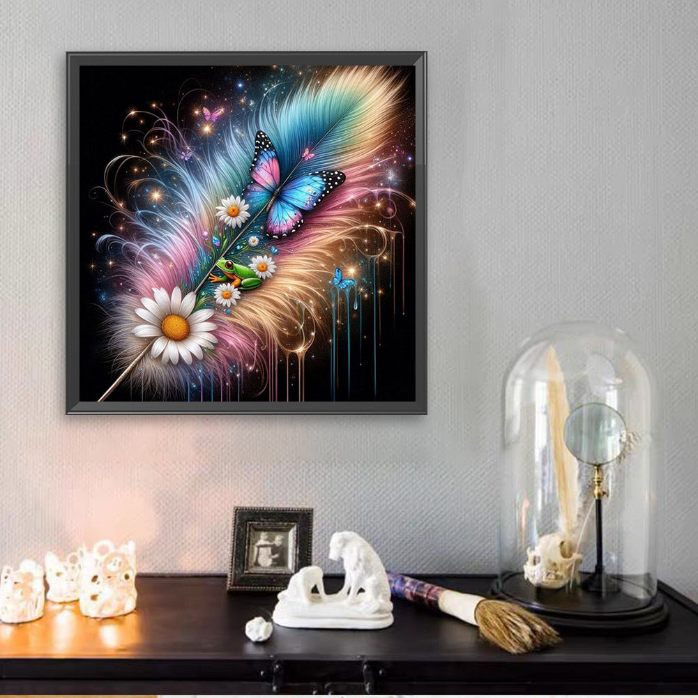 Feather Butterfly - Full Square Drill Diamond Painting 30*30CM