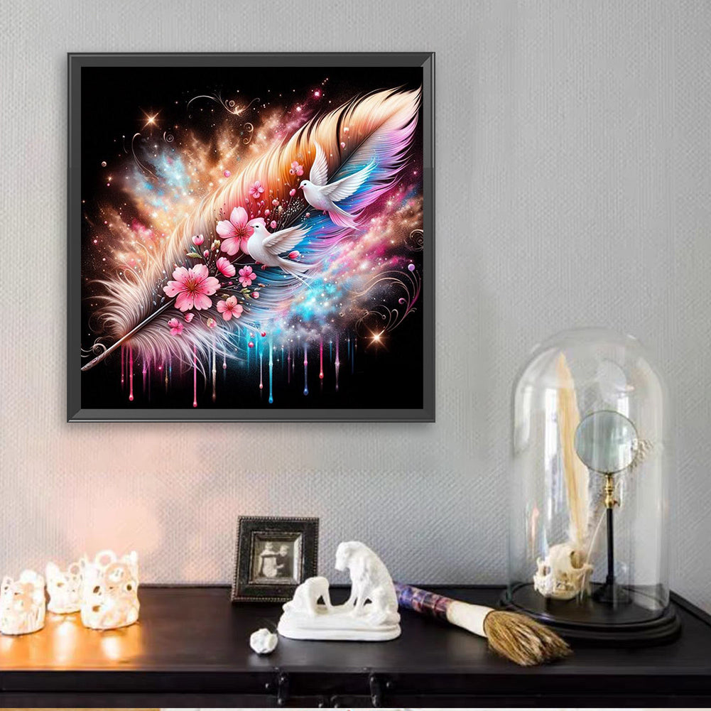 Feather Dove - Full Square Drill Diamond Painting 30*30CM