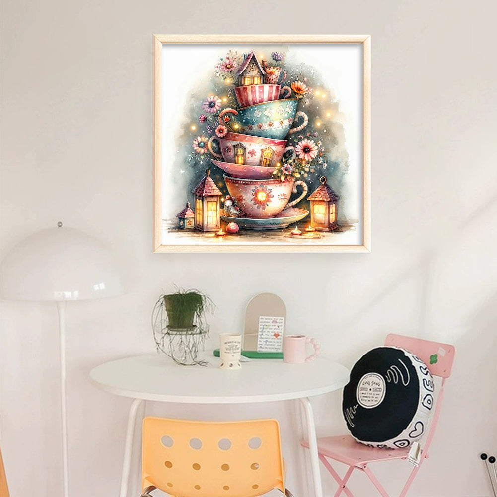 Cup Flower - 11CT Stamped Cross Stitch 45*45CM