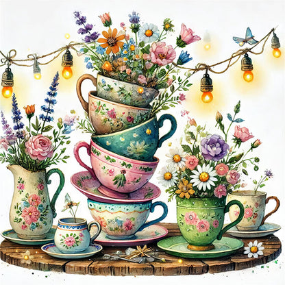 Cup Vase - 11CT Stamped Cross Stitch 45*45CM