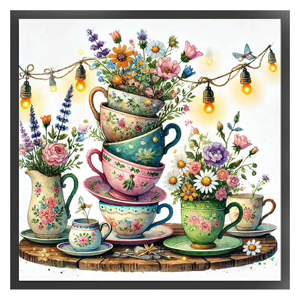Cup Vase - 11CT Stamped Cross Stitch 45*45CM