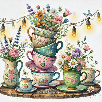 Cup Vase - 11CT Stamped Cross Stitch 45*45CM