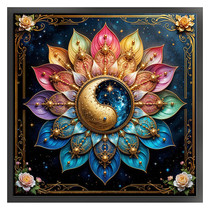 Tai Chi Lotus - 11CT Stamped Cross Stitch 50*50CM