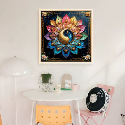 Tai Chi Lotus - 11CT Stamped Cross Stitch 50*50CM