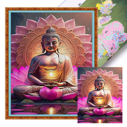 Lotus Buddha - 11CT Stamped Cross Stitch 40*50CM