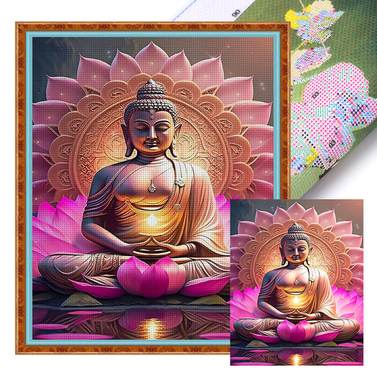 Lotus Buddha - 11CT Stamped Cross Stitch 40*50CM
