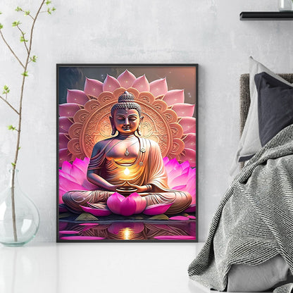 Lotus Buddha - 11CT Stamped Cross Stitch 40*50CM