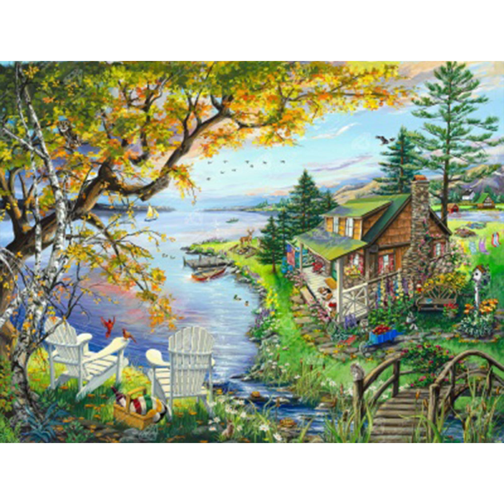 House By The Sea - Full Square Drill Diamond Painting 40*30CM