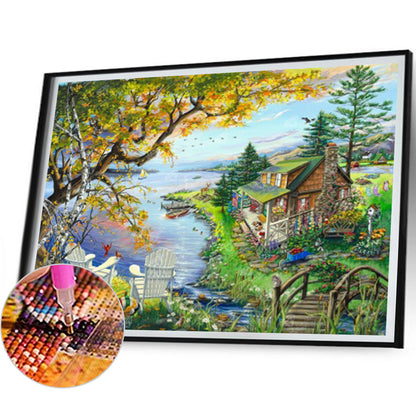 House By The Sea - Full Square Drill Diamond Painting 40*30CM