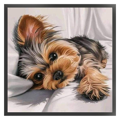 Lying Puppy - 11CT Stamped Cross Stitch 40*40CM