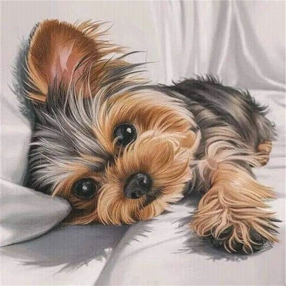 Lying Puppy - 11CT Stamped Cross Stitch 40*40CM