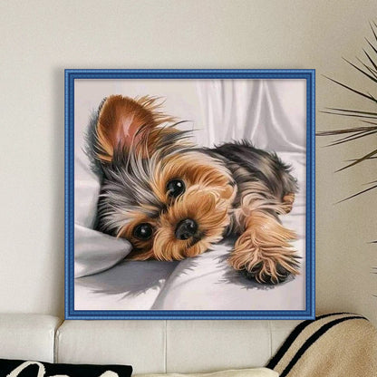 Lying Puppy - 11CT Stamped Cross Stitch 40*40CM
