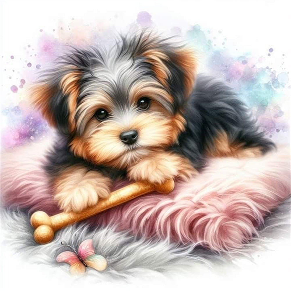 Bone Puppy - 11CT Stamped Cross Stitch 40*40CM