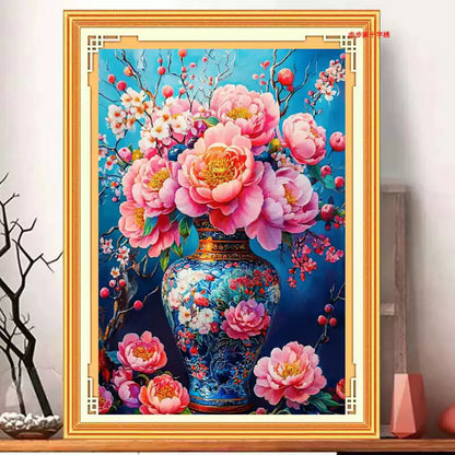 Blooming Vase - 11CT Stamped Cross Stitch 50*68CM(Mona Lisa Brand)