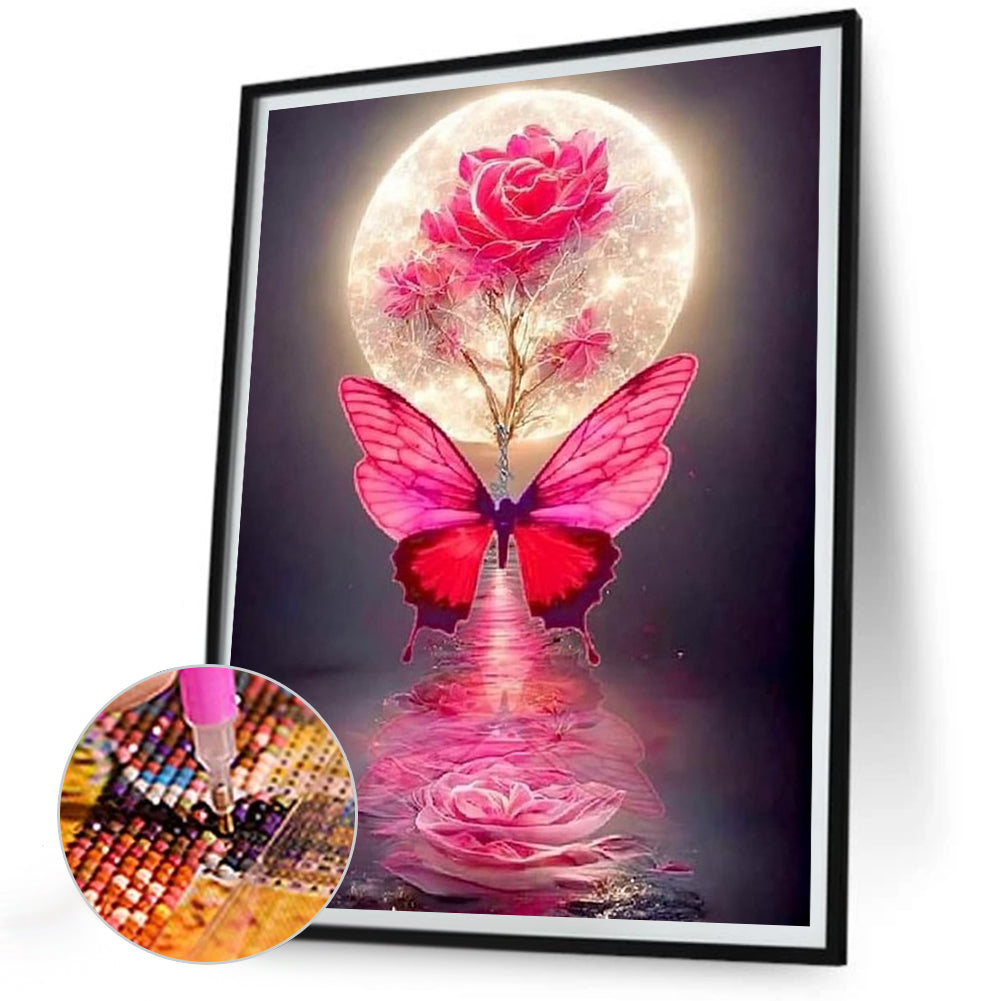 Moon Butterfly - Full Round Drill Diamond Painting 30*40CM