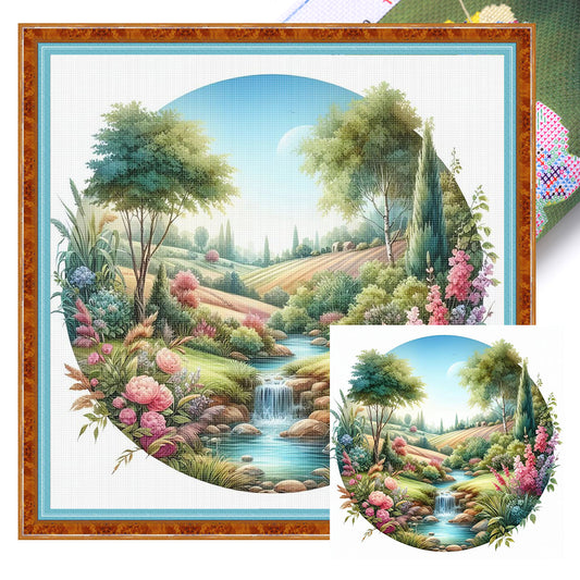 Spring Scene - 11CT Stamped Cross Stitch 45*45CM