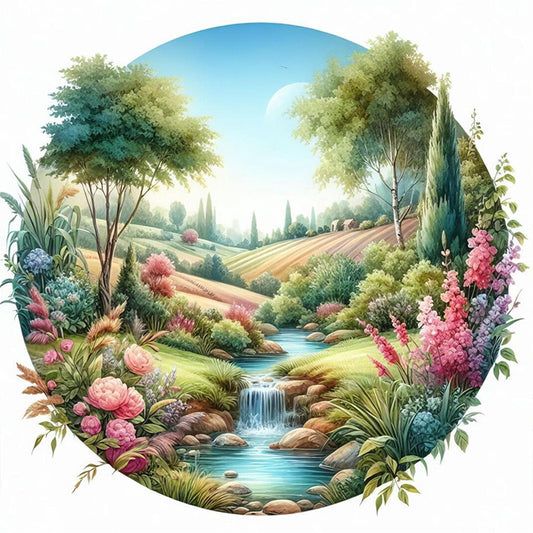 Spring Scene - 11CT Stamped Cross Stitch 45*45CM