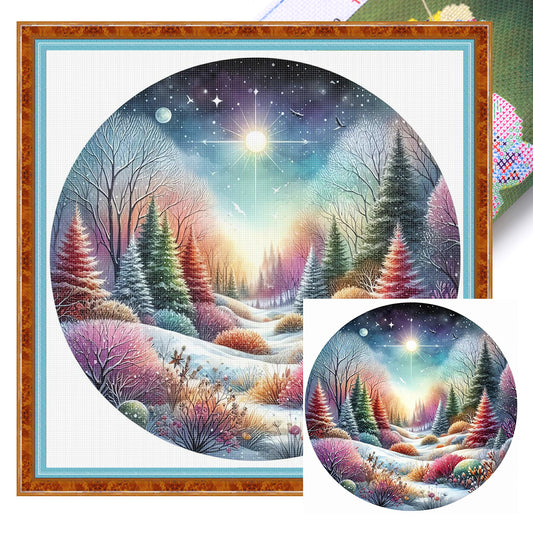 Colorful Forest - 11CT Stamped Cross Stitch 45*45CM
