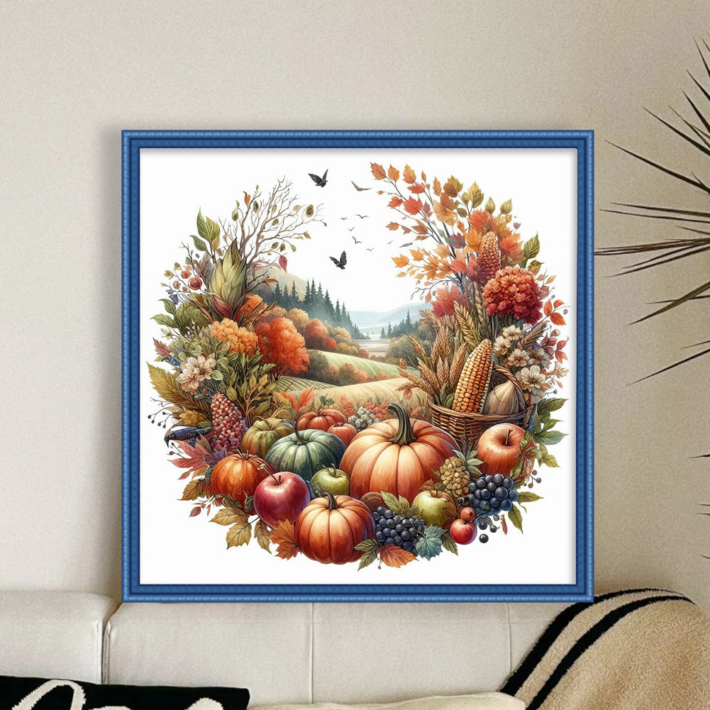 Autumn Scene - 11CT Stamped Cross Stitch 45*45CM