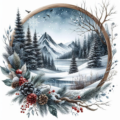 Winter Scene - 11CT Stamped Cross Stitch 45*45CM
