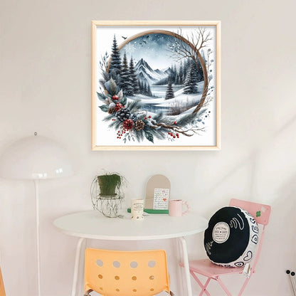 Winter Scene - 11CT Stamped Cross Stitch 45*45CM