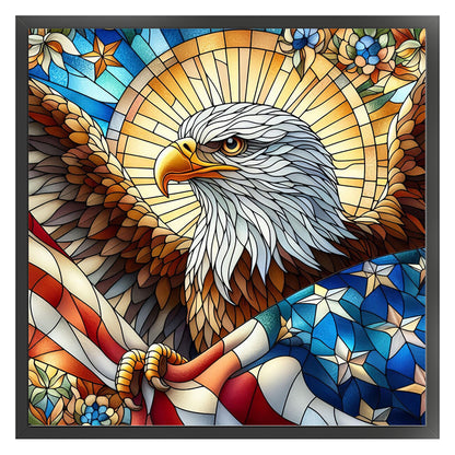 Glass Painting Eagle - 11CT Stamped Cross Stitch 45*45CM