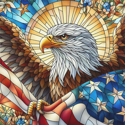 Glass Painting Eagle - 11CT Stamped Cross Stitch 45*45CM