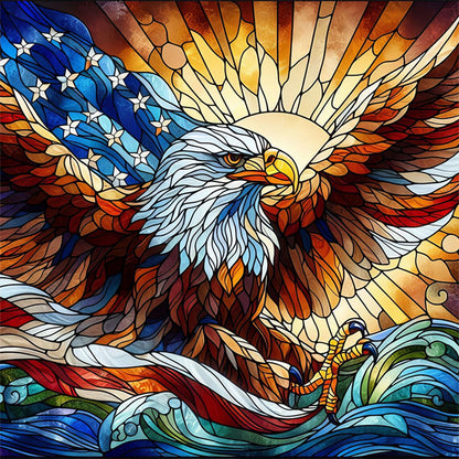 Glass Painting Eagle - 11CT Stamped Cross Stitch 45*45CM