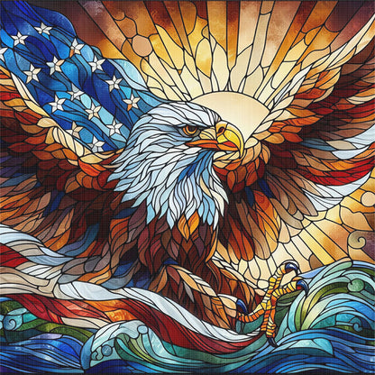 Glass Painting Eagle - 11CT Stamped Cross Stitch 45*45CM