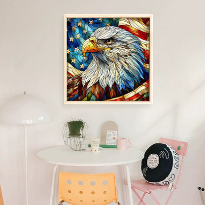 Glass Painting Eagle - 11CT Stamped Cross Stitch 45*45CM